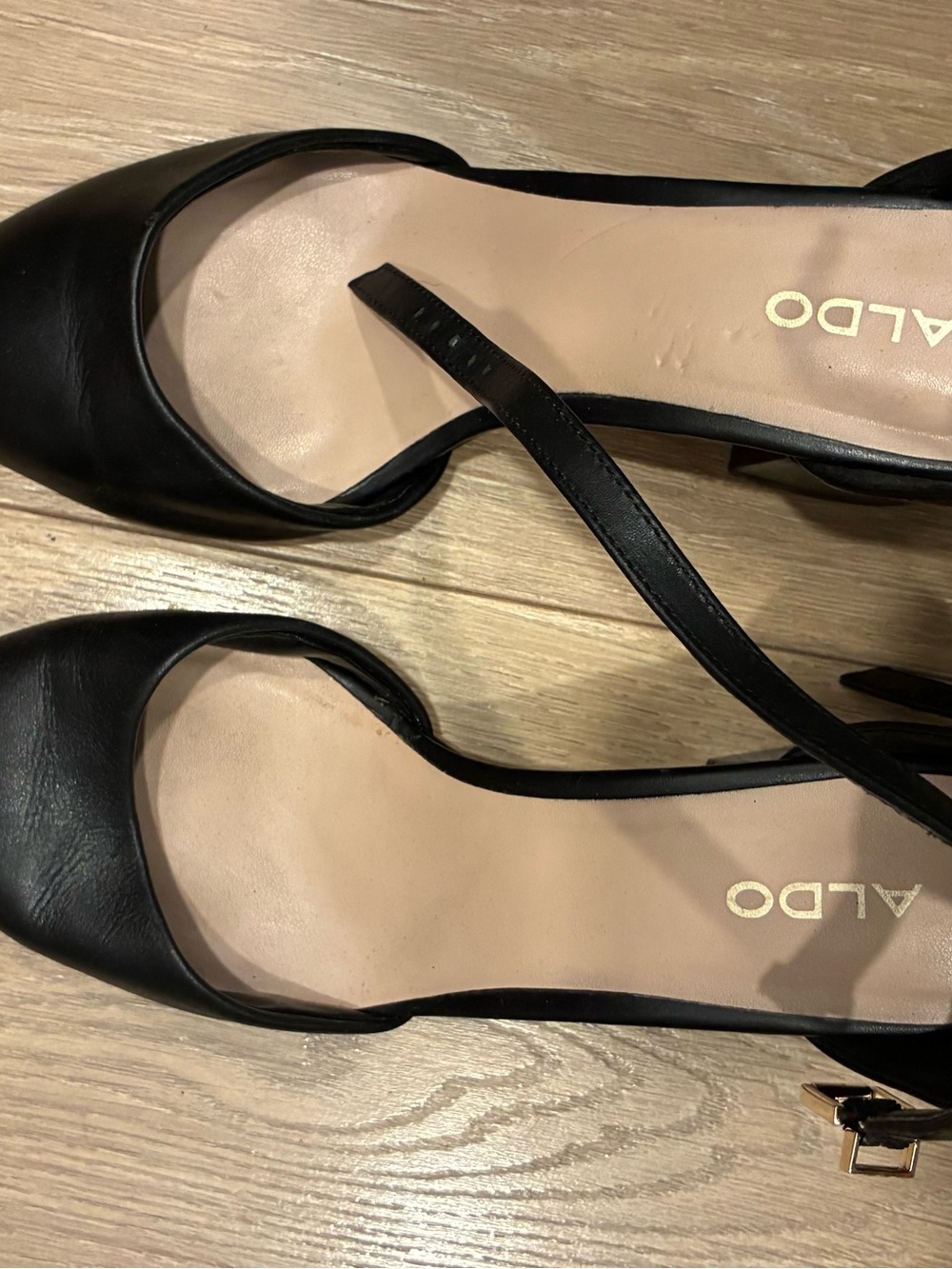 ALDO Black Strap Heels